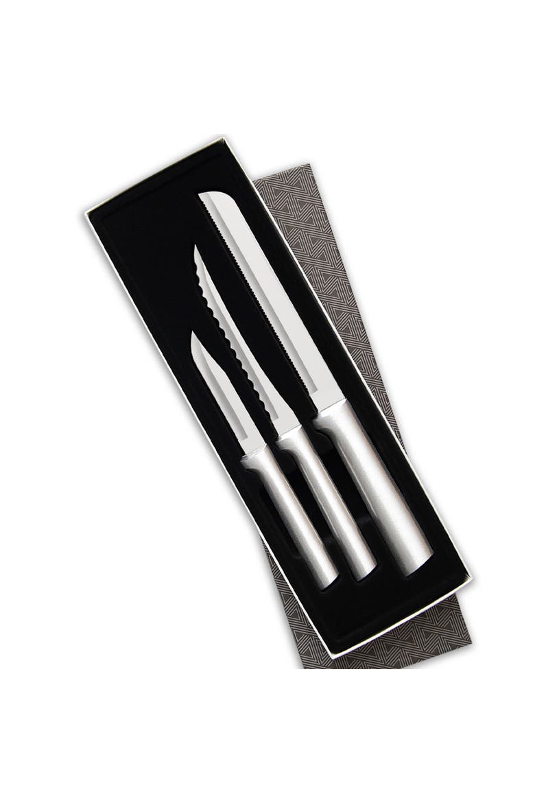 3 Piece Sensational Serrations Knife Set, Main, color, Silver