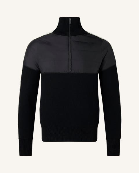 Merino Wool Half-zip Quilted Sweater