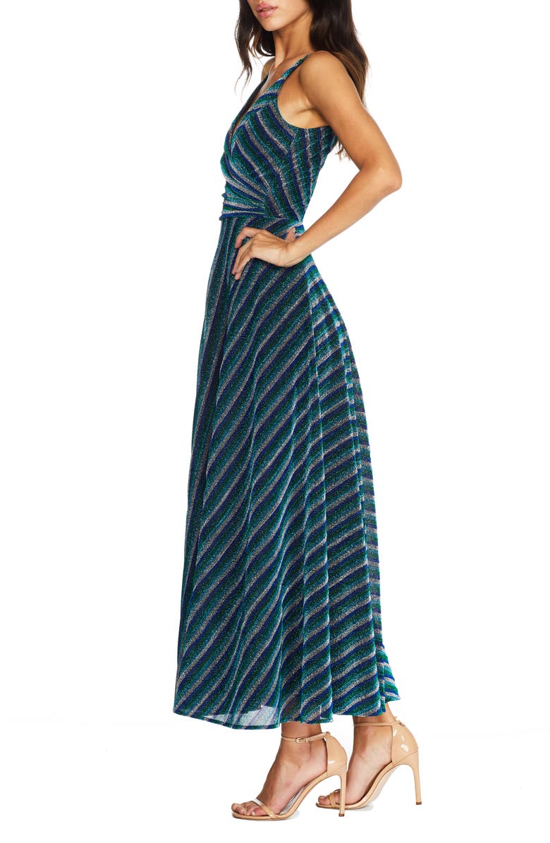 Dress the Population Lena Gltter Stripe Gown, Alternate, color,