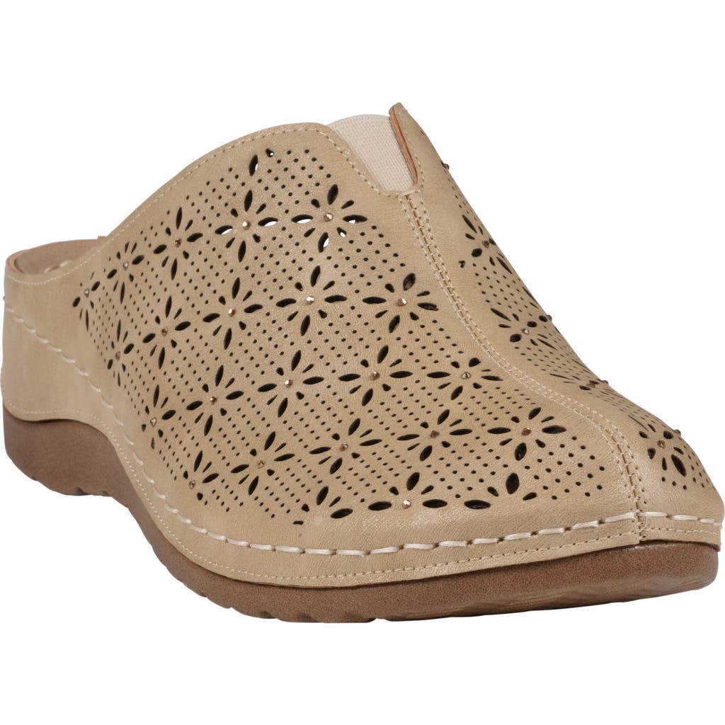 Gc Shoes Vale Laser Cut Wedge Mule In Brown