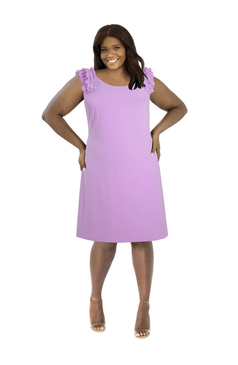 Jessica London Misses Size Sleeveless Midi Dress, Main, color, Orchid