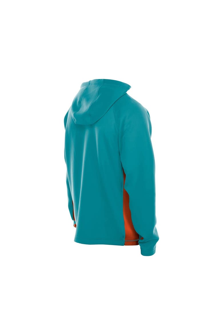 Men's New Era  Aqua Miami Dolphins Combine Authentic Raglan Scuba Full-Zip Hoodie, Alternate, color, Aqua