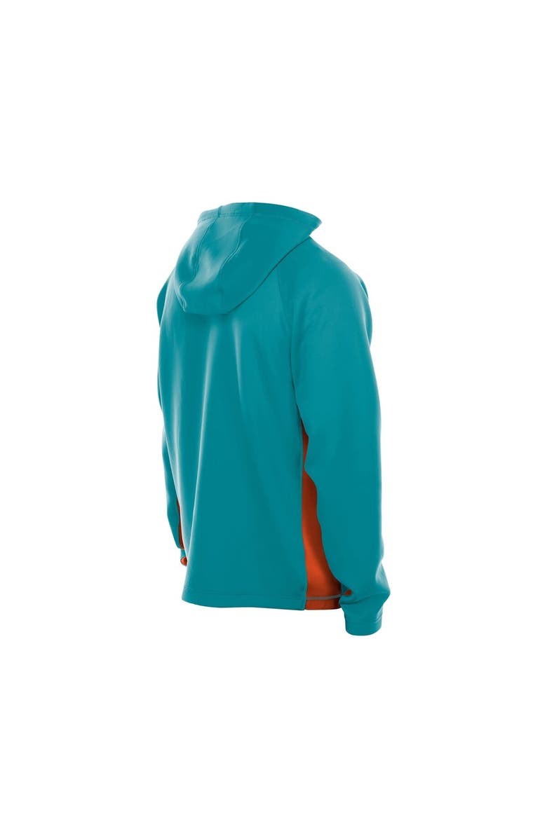 New Era Men's New Era  Aqua Miami Dolphins Combine Authentic Raglan Scuba Full-Zip Hoodie, Alternate, color, Aqua