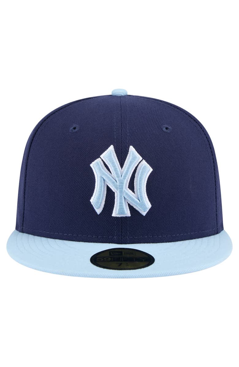 New Era Men's New Era Navy/Light Blue New York Yankees Color Pack 2-Tone 59FIFTY Fitted Hat, Alternate, color,