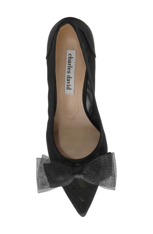 Charles David Averna Pointed Cap Toe Pump In Black