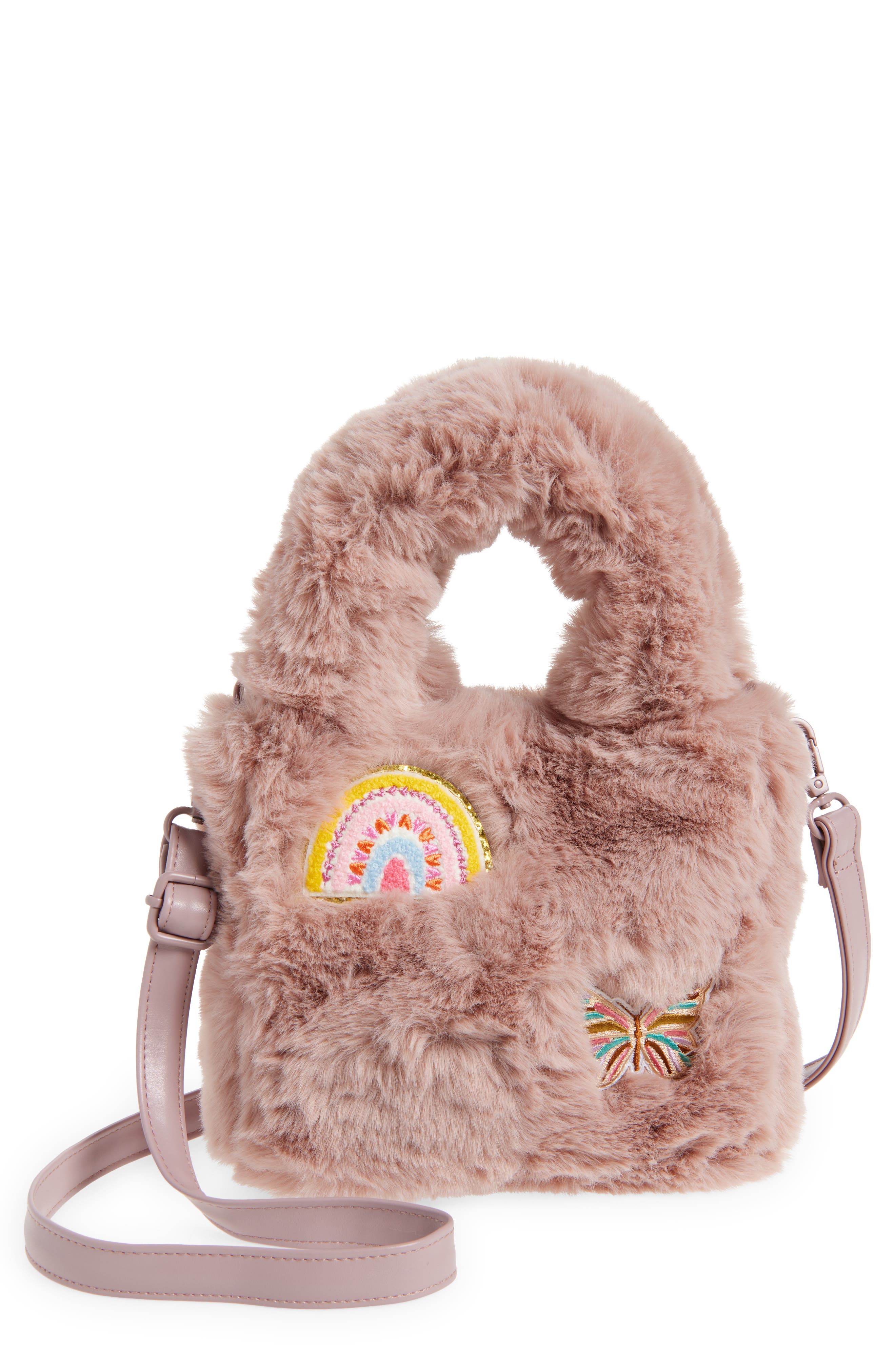 Piper & Jax Kids' Faux Fur Top Handle Bag