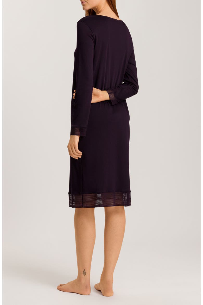 Sophie Long Sleeve Mercerized Cotton Nightgown, Alternate, color, DARK ACAI