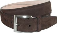 CrookhornDavis Men's Siena Suede Calfskin Dress Belt with Solid Brass Buckle
