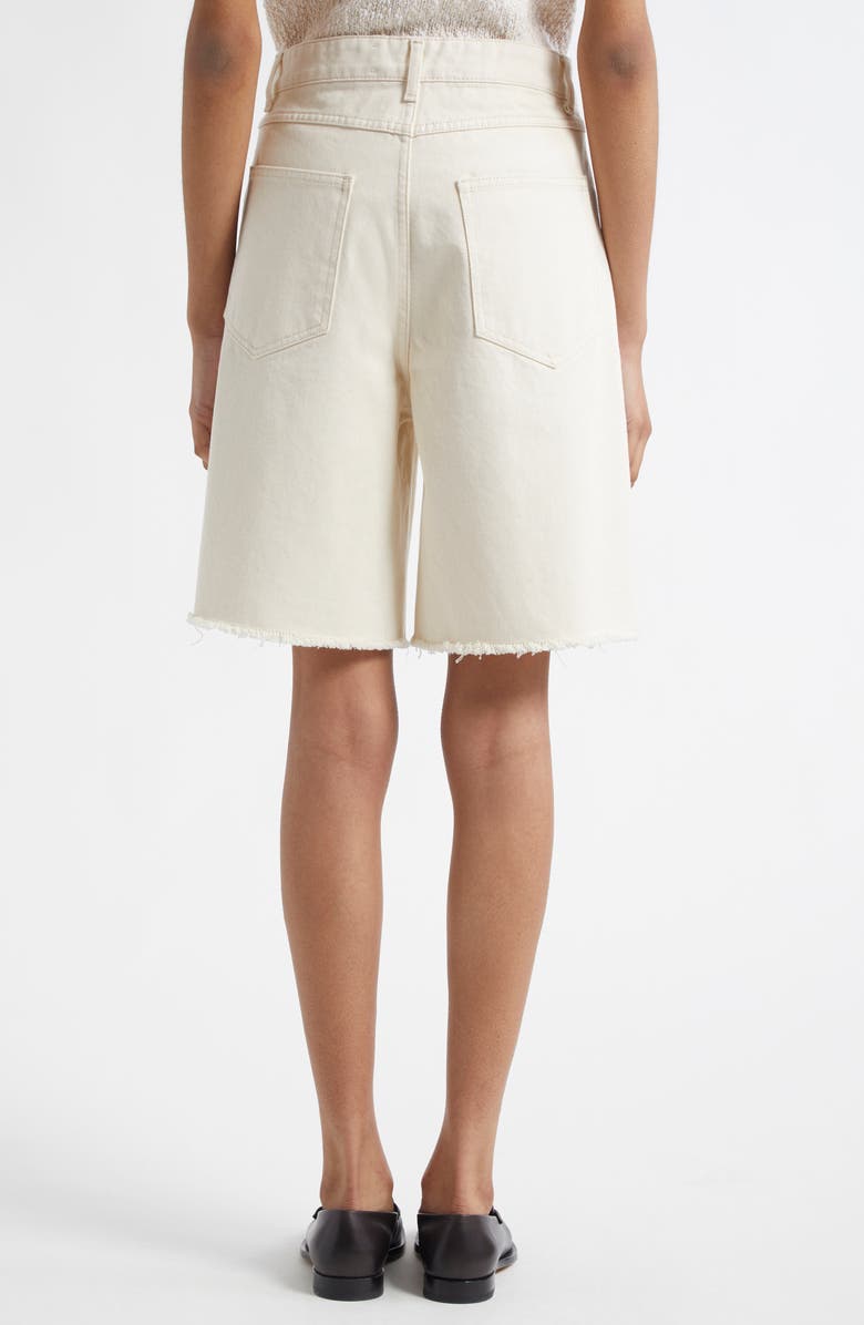 Róhe Loose Fit Baggy Hem Cutoff Denim Shorts, Alternate, color, Ecru
