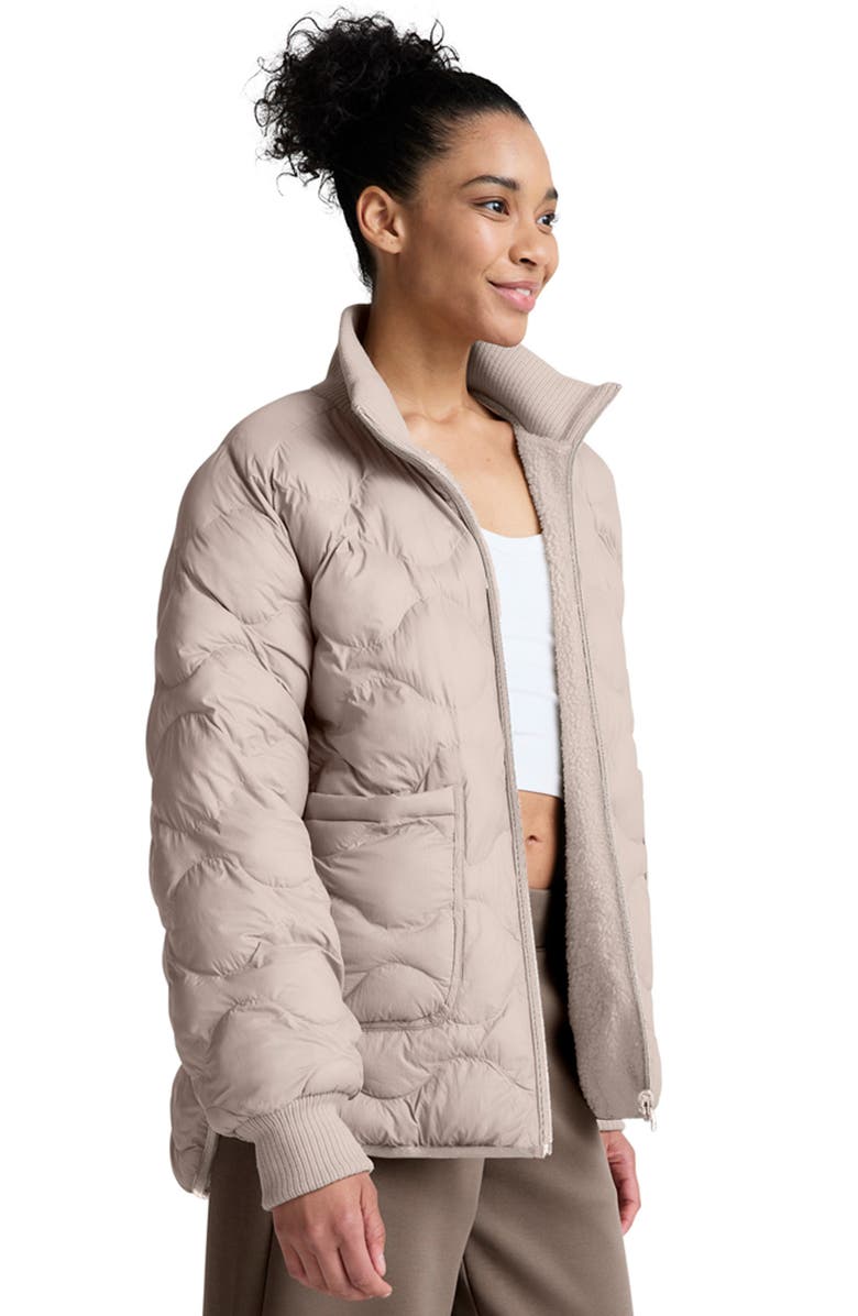 Beyond Yoga Two-Way Reversible Quilted Jacket, Alternate, color, Oat Latte