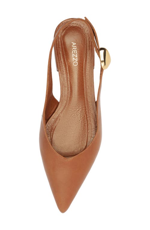 Arezzo Farrah Slingback Pointed Toe Flat In Brown