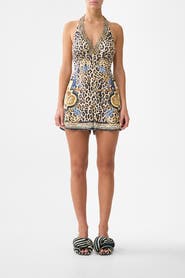 Camilla Button Front Halter Playsuit