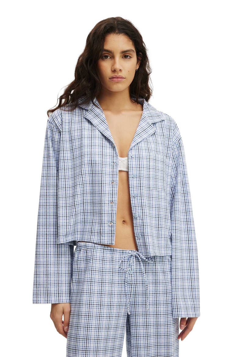 Women's Dreamy Soft Boxy Button Down Shirt, Main, color, Isla Micro Check Daydream
