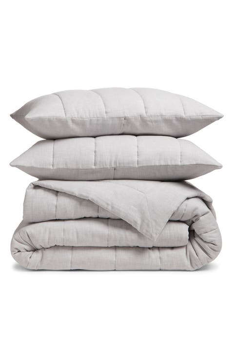 Organic Cotton Mélange Quilted Comforter & Shams Set