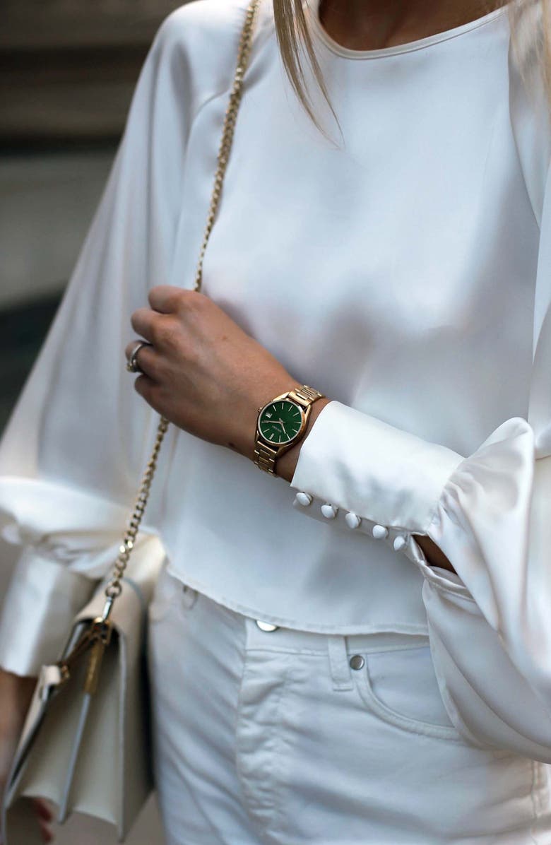 Vincero The Harper Bracelet Watch, 29mm, Alternate, color, Gold/Green