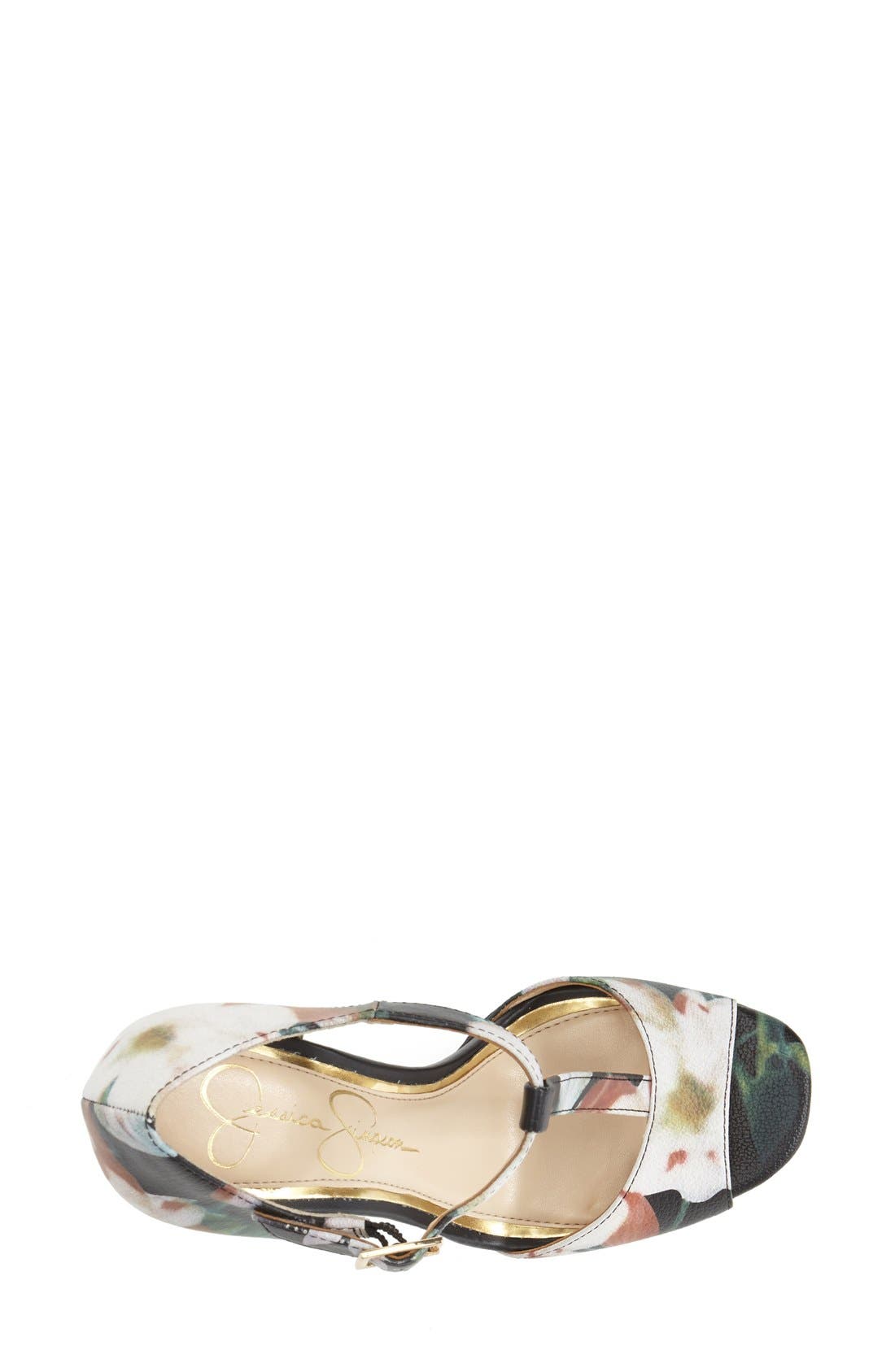 'Adelinah' T-Strap Platform Sandal, Alternate, color, BLACK MULTI