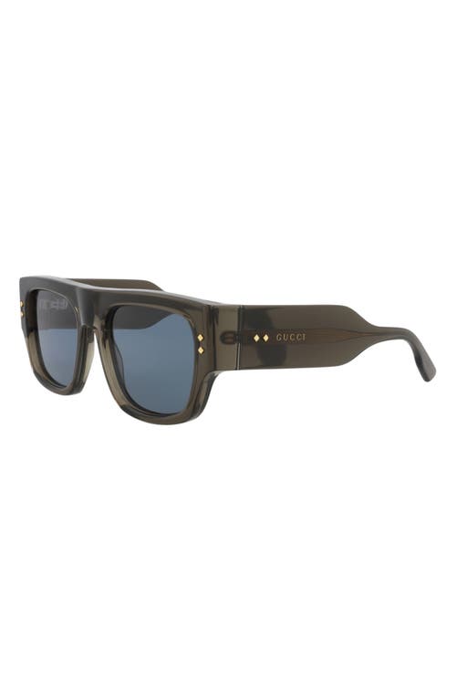 Gucci Novelty 54mm Rectangular Sunglasses In Grey Grey Blue
