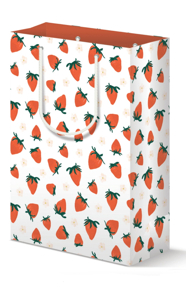 Joy Paper Co. Strawberries Gift Bag Set of 3, Alternate, color, Red / White