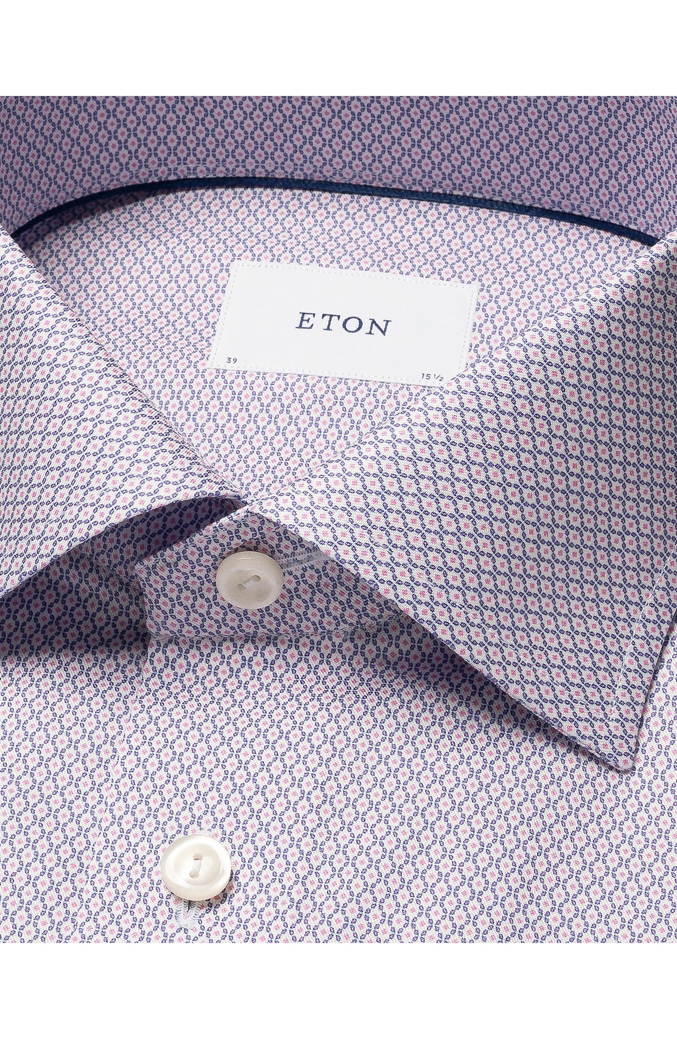 Slim Fit Geometric Print Cotton Dress Shirt