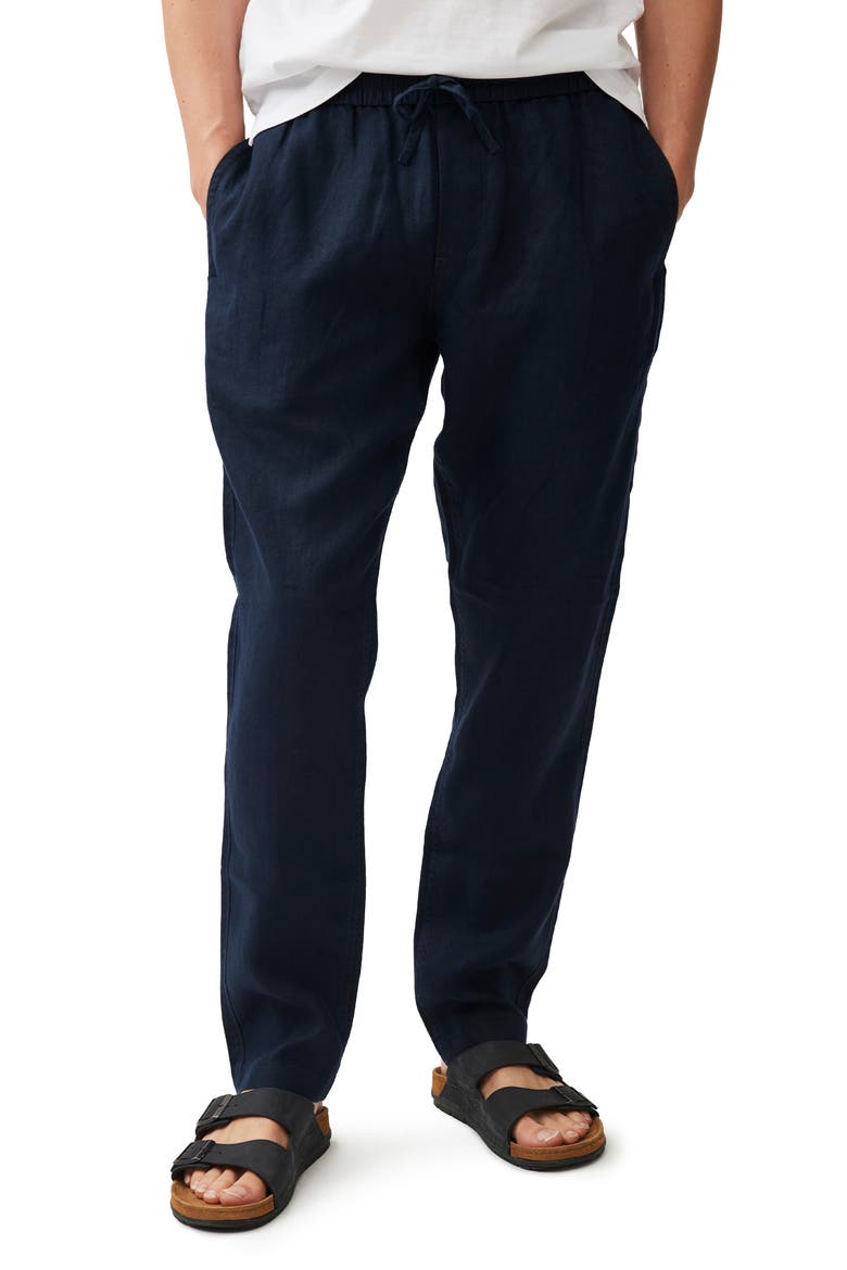 Linen Resort Pants, Main, color, NAVY