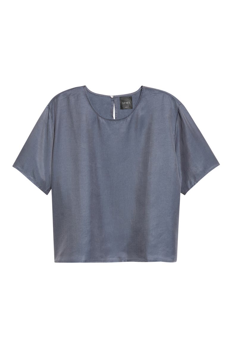 Kim Boxy Tee, Alternate, color, DENIM