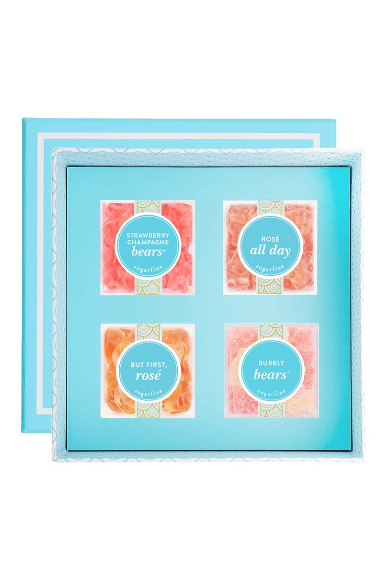 Champagne Rose 4-Piece Candy Bento Box, Main, color, BLUE
