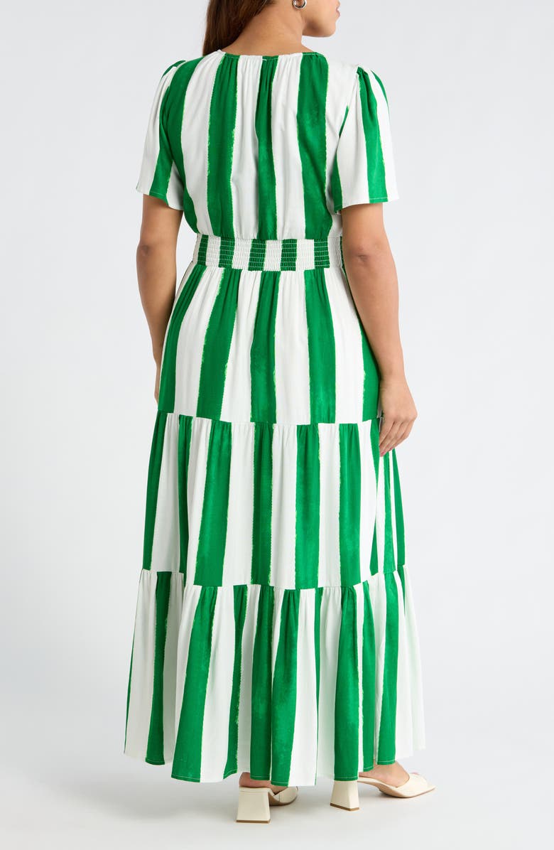 SUGARLIPS Rony Smocked Waist Maxi Dress, Alternate, color, Cream-Green