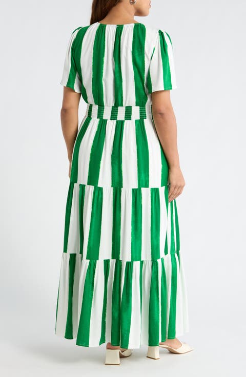 Rony Smocked Waist Maxi Dress (Plus)