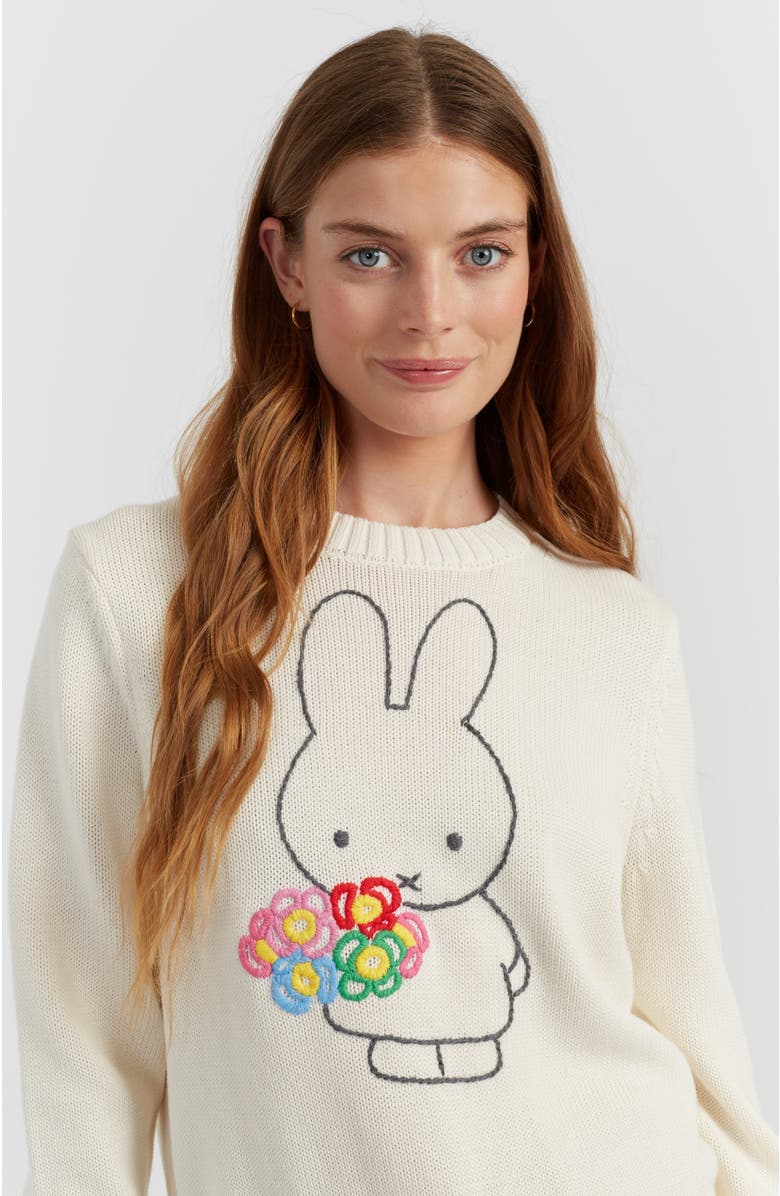 Chinti & Parker Hand-Embroidered Miffy Cotton Sweater, Alternate, color, 