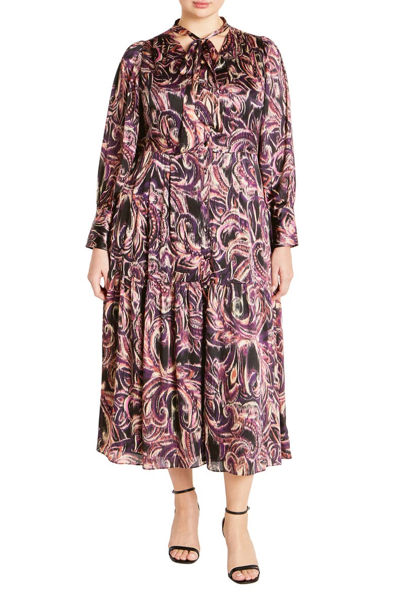 Suzanne Print Long Sleeve Maxi Dress, Main, color, VINTAGE PAISLEY