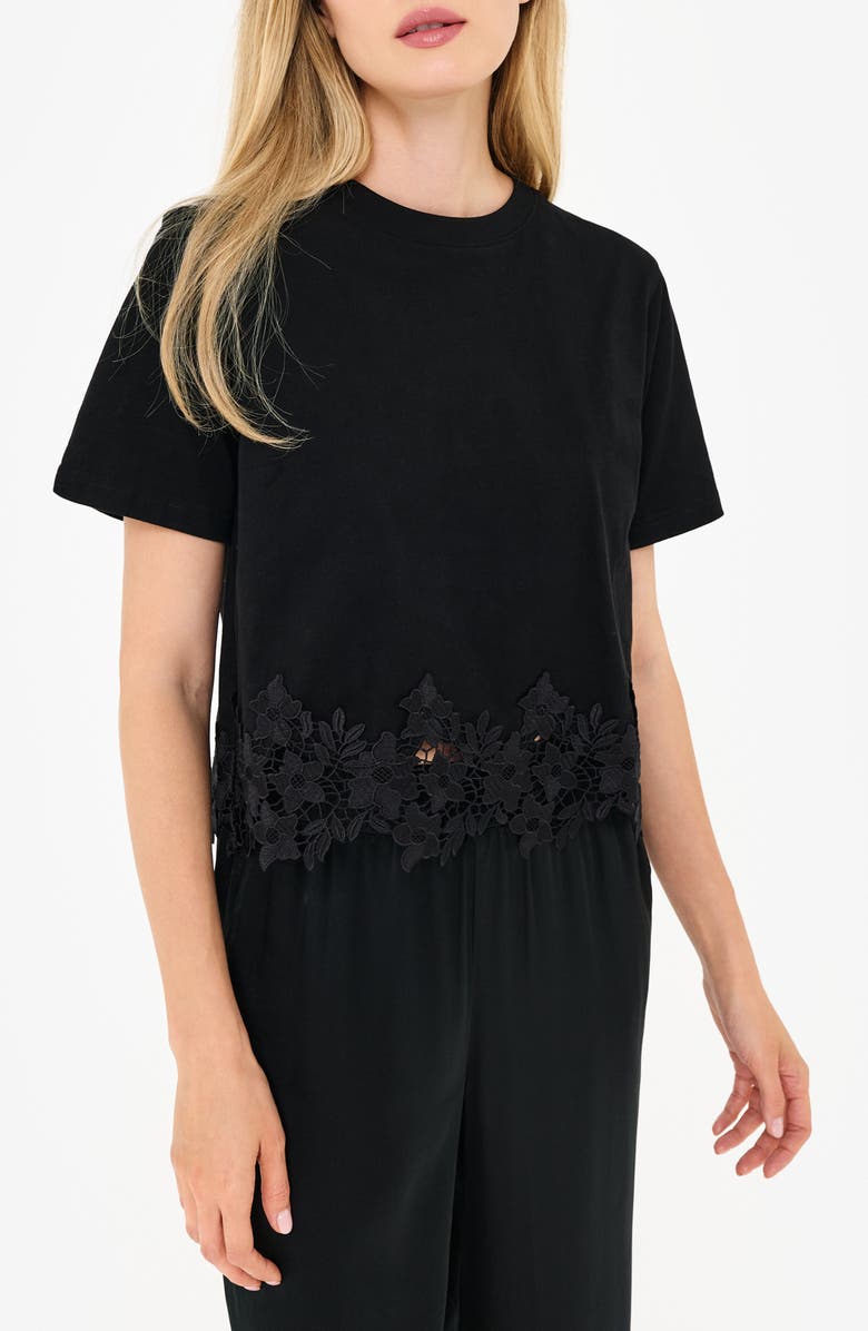 CAMI NYC Keanu Lace Hem T-Shirt, Alternate, color, 