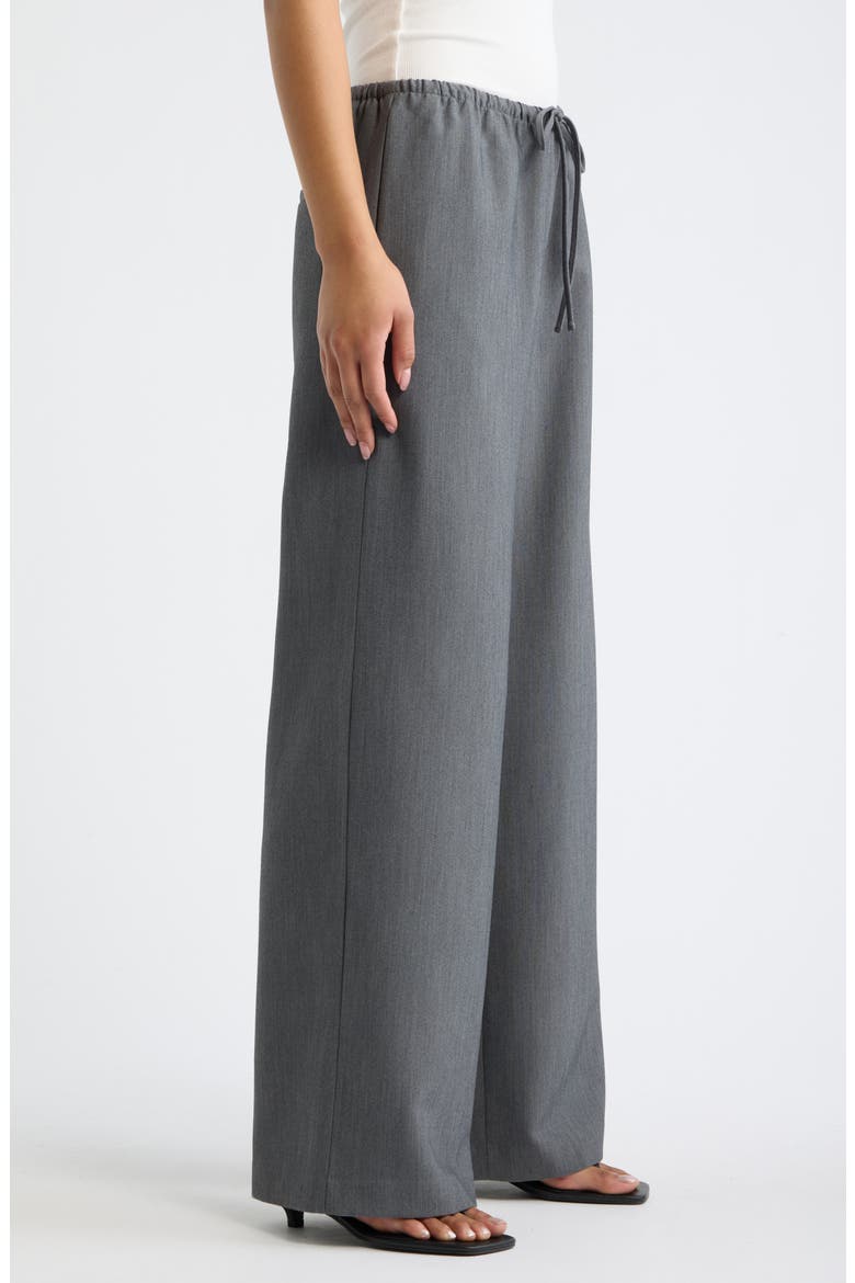 Icon Twill Pull-On Wide Leg Pants, Alternate, color, GREY MAGNET HEATHER