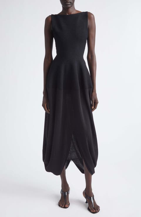 Sukki Mixed Media Bubble Hem Midi Dress
