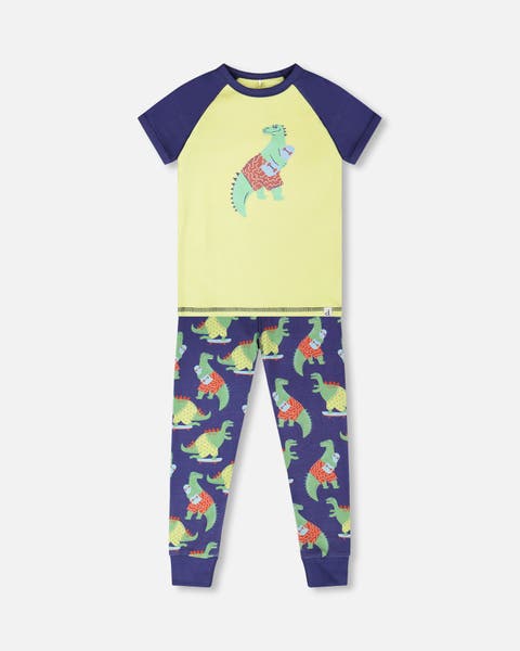 Organic Cotton Dino Print Two-Piece Pyjama Set (Baby)