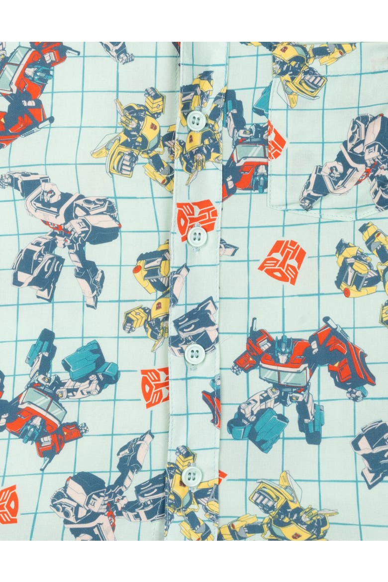 Short Sleeve Button-Down Shirt, Alternate, color, Transformers Blue