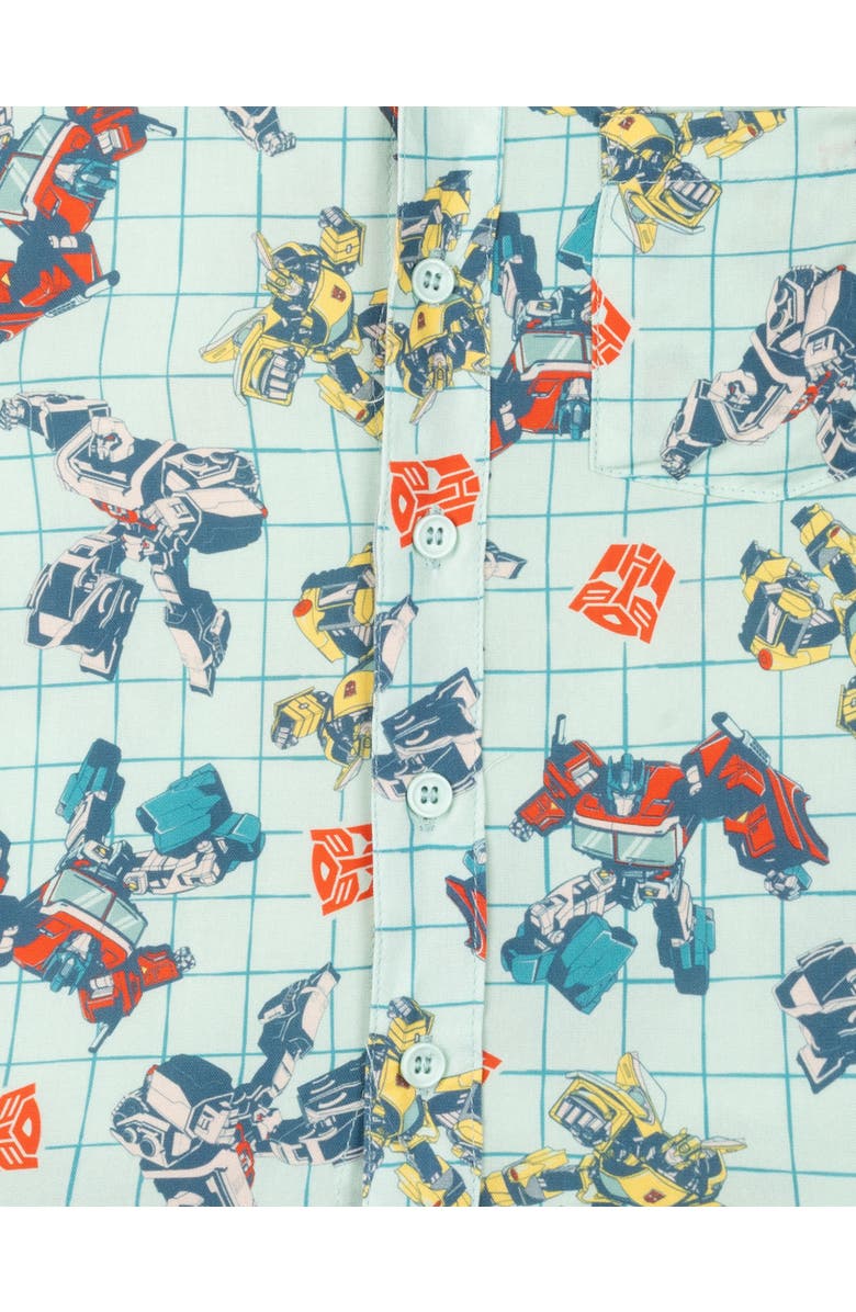 Transformers Short Sleeve Button-Down Shirt, Alternate, color, Transformers Blue