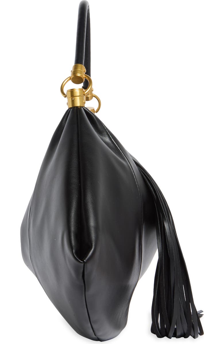 BCBG Tassel Water Repellent Shoulder Bag, Alternate, color, Black