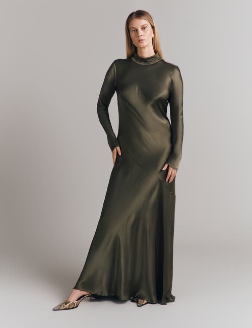 Ghost London Rayna Satin Open Back Maxi Dress In Black