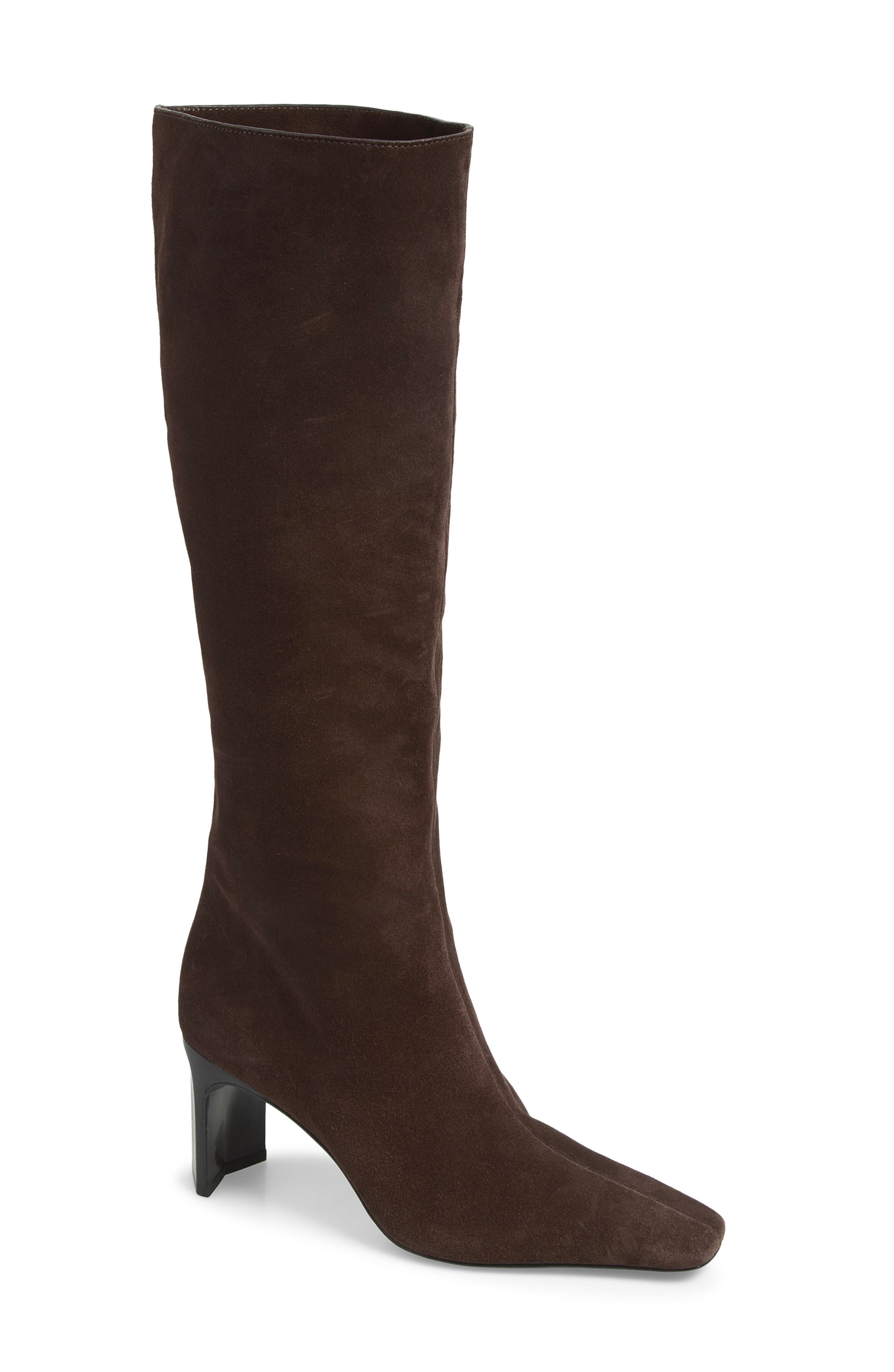 Kristie Knee High Boot, Main, color, DARK CHOCOLATE SUEDE