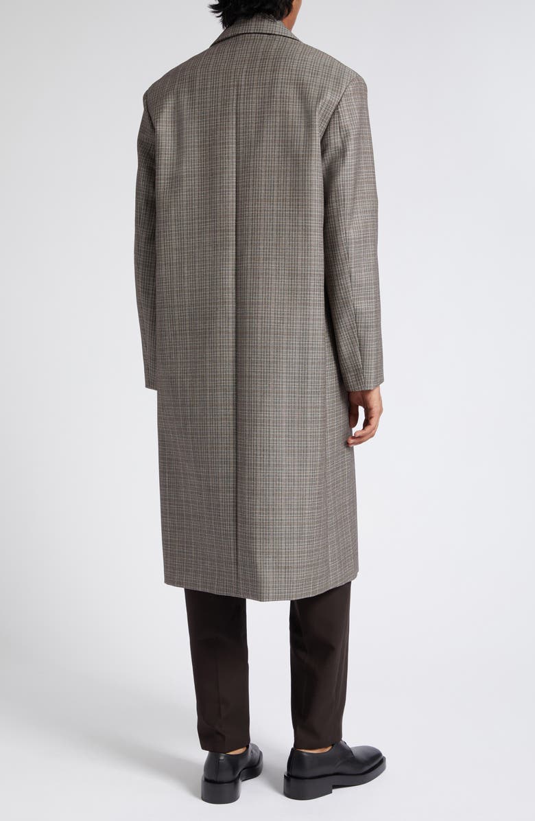 Jil Sander Microplaid Virgin Wool Topcoat, Alternate, color, 