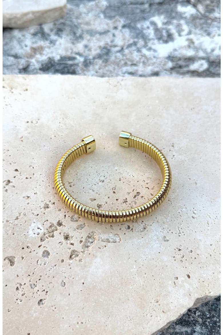 Omega Coil Cuff Bracelet, Alternate, color, GOLD