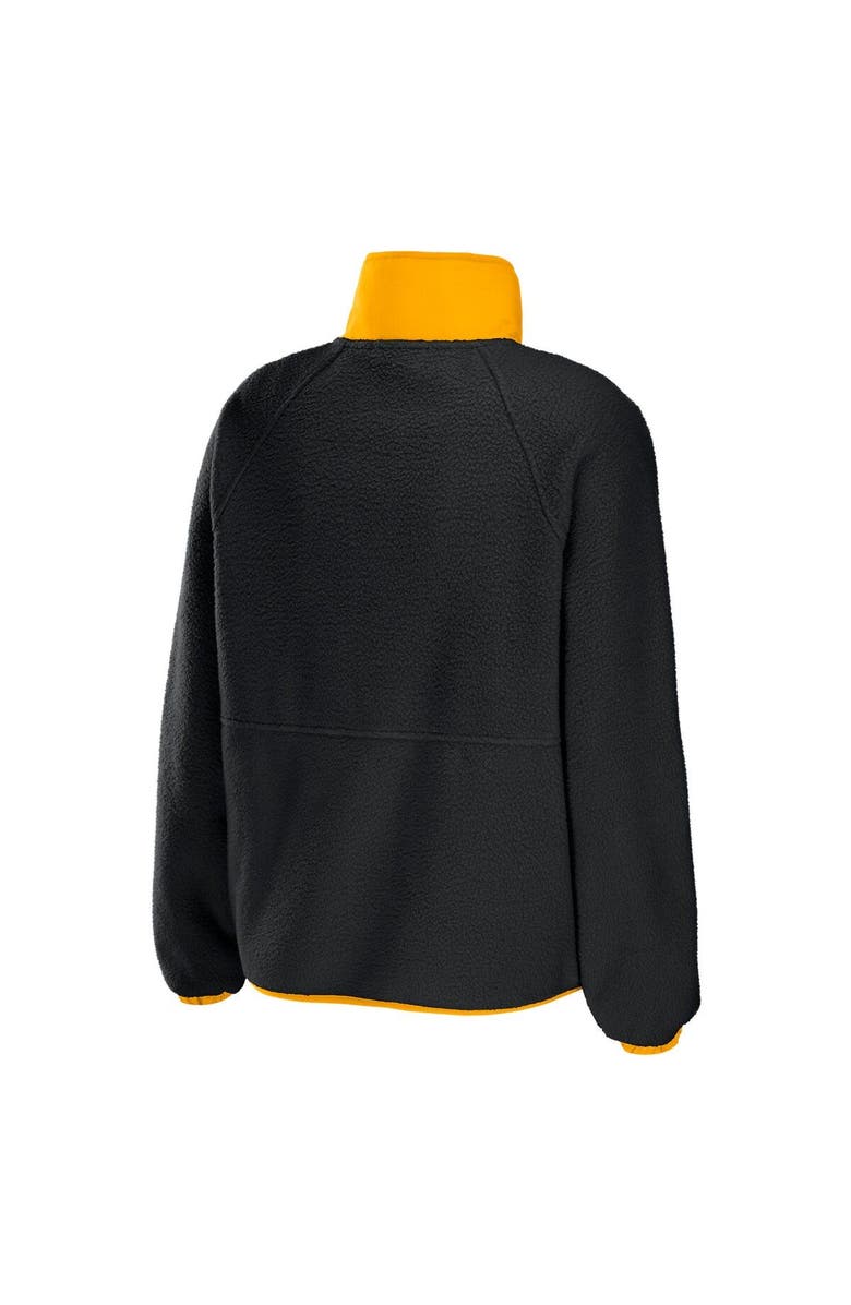 WEAR by Erin Andrews Women's WEAR by Erin Andrews Black Pittsburgh Steelers Polar Fleece Raglan Full-Snap Jacket, Alternate, color, Black