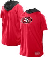 New Era Men's New Era  Scarlet San Francisco 49ers Combine Authentic Hooded Raglan Short-Sleeve T-Shirt