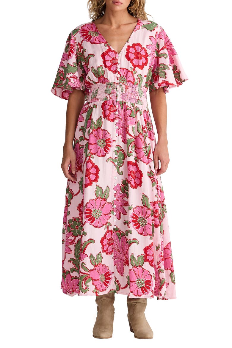 Harlow Smocked Waist Maxi Dress, Main, color, PINK IBIZA