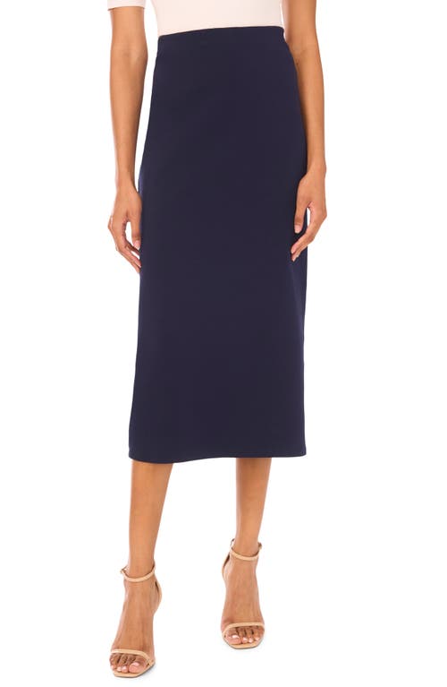 Vince Camuto Pull On Midi Skirt In Blue