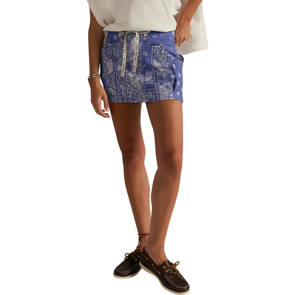 Free People River Canyon Printed Mini Skirt In Midnight In Blue