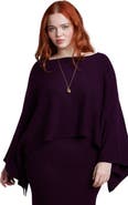 ELOQUII Draped Cropped Sweater