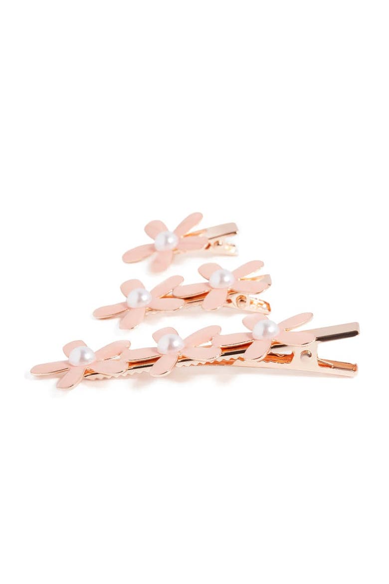 Flower Hair Clip Set, Alternate, color, Pink