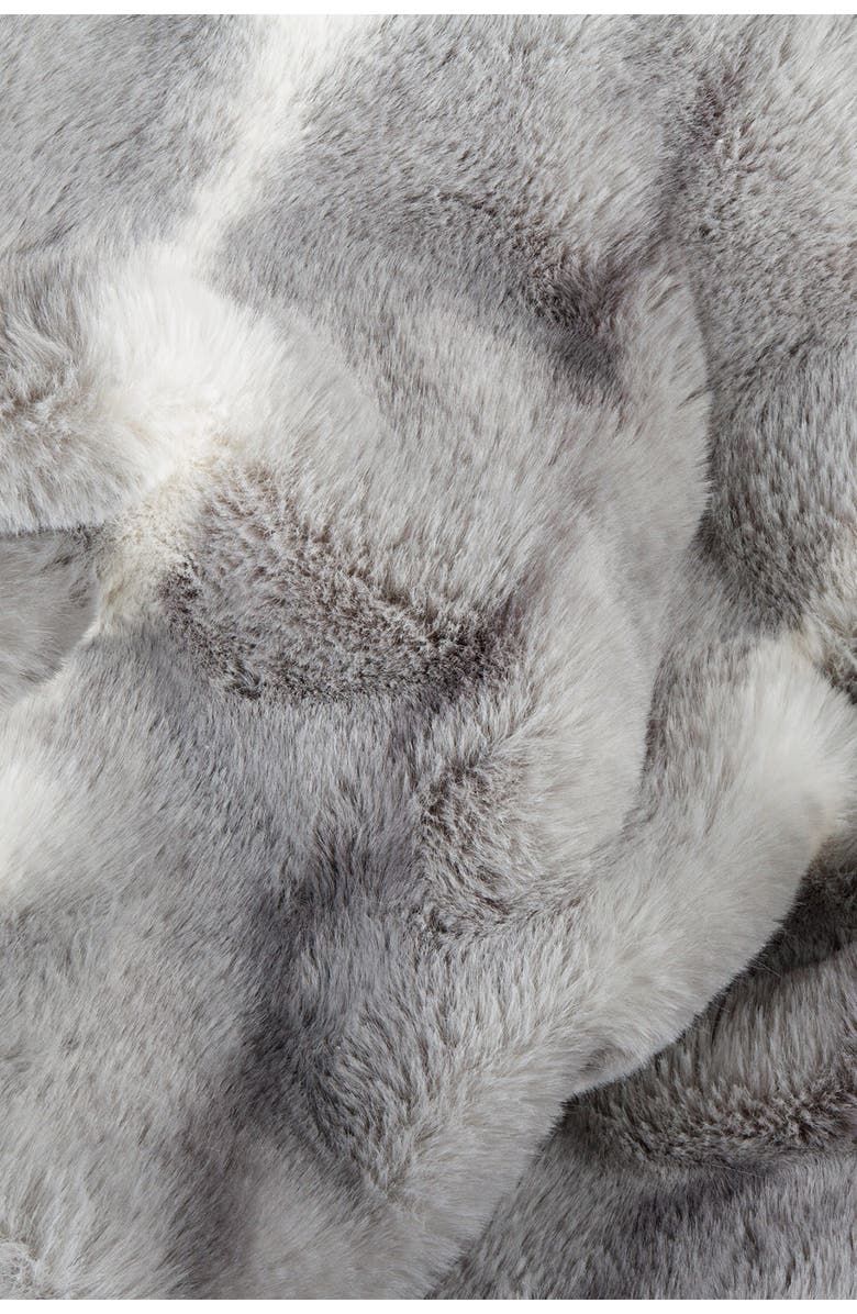LUXE Dayton Multi Faux Fur Throw - 50" x 60", Alternate, color, Grey/White/Black