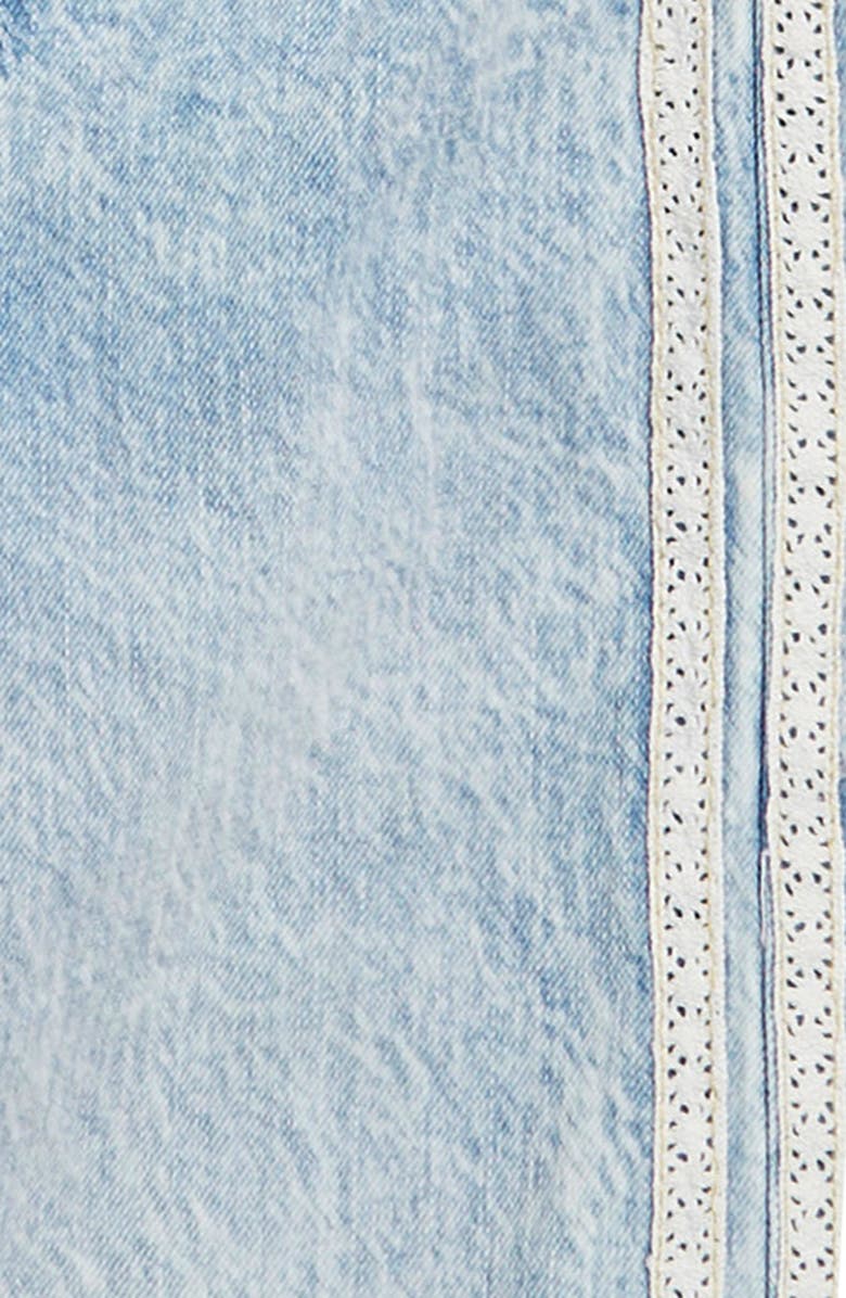 Tractr Kids' Lace Band Wide Leg Jeans, Alternate, color, Light Indigo